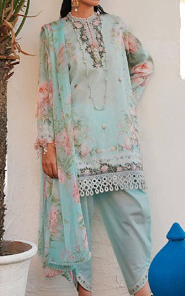 Sana Safinaz Turquoise Lawn Suit | Pakistani Lawn Suits- Image 1
