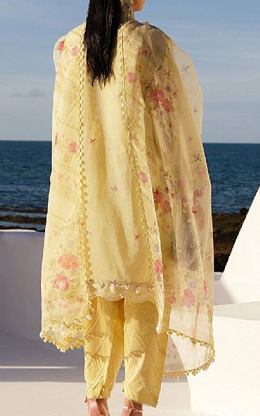 Sana Safinaz Sand Gold Woven Net Suit | Pakistani Lawn Suits- Image 2