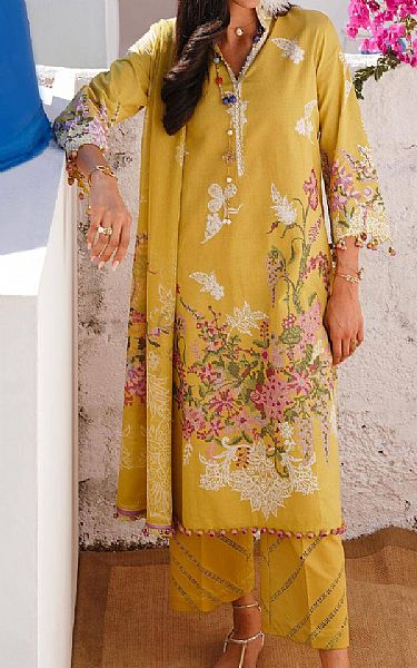 Sana Safinaz Mustard Lawn Suit | Pakistani Lawn Suits- Image 1