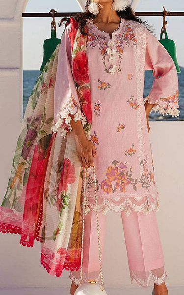 Sana Safinaz Baby Pink Chambray Suit | Pakistani Lawn Suits- Image 1