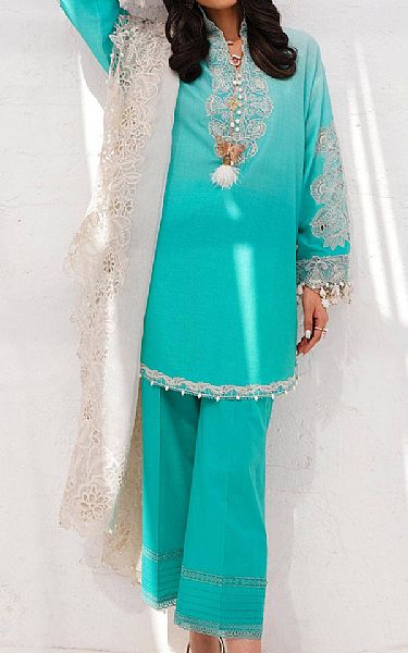 Sana Safinaz Turquoise Lawn Suit | Pakistani Lawn Suits- Image 1