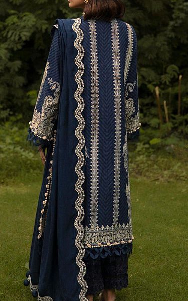 Sana Safinaz Navy Slub Suit | Pakistani Winter Dresses- Image 2