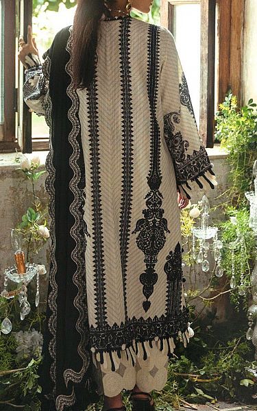 Sana Safinaz White/Black Slub Suit | Pakistani Winter Dresses- Image 2