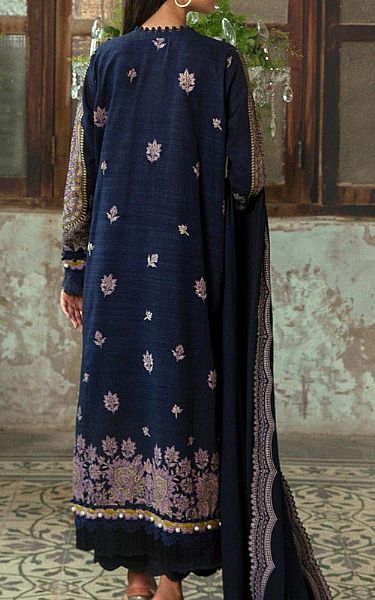 Midnight Blue Slub Suit | Sana Safinaz Pakistani Winter Dresses