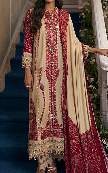 Sand Gold Slub Suit | Sana Safinaz Pakistani Winter Dresses