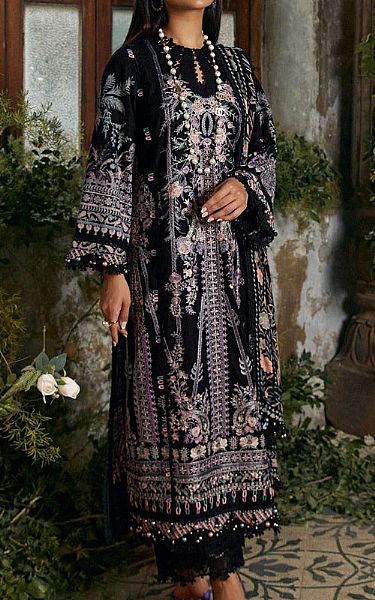 Sana Safinaz Black Slub Suit | Pakistani Winter Dresses- Image 1