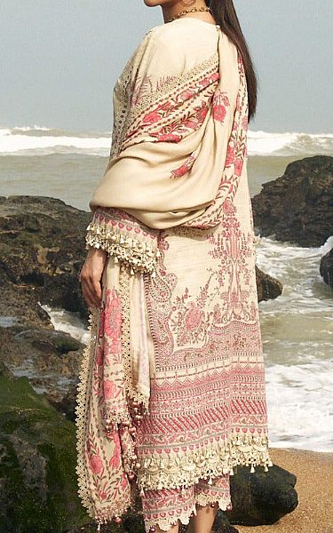 Ivory Slub Suit | Sana Safinaz Pakistani Winter Dresses