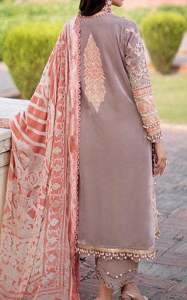 Sana Safinaz Beige/Peach Velvet Suit | Pakistani Winter Dresses- Image 2