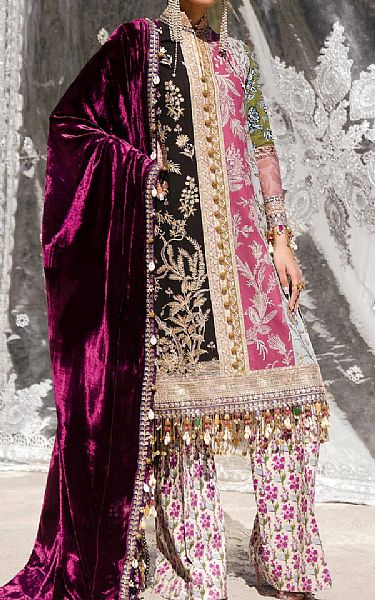 Sana Safinaz Black/Pink Slub Suit | Pakistani Winter Dresses in USA- Image 1