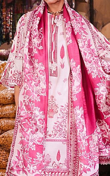 Sana Safinaz Off White/Pink Lawn Suit | Pakistani Lawn Dress in USA- Image 2