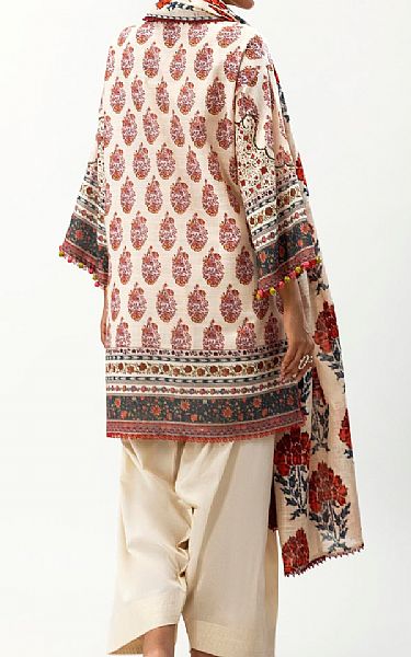 Sana Safinaz Ivory Slub Suit (2 Pcs) | Pakistani Winter Dresses in USA- Image 2
