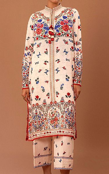 Sana Safinaz Off White Linen Suit (2 Pcs) | Pakistani Winter Dresses in USA- Image 1