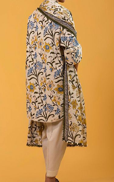 Sana Safinaz Off White Slub Suit (2 Pcs) | Pakistani Winter Dresses in USA- Image 2