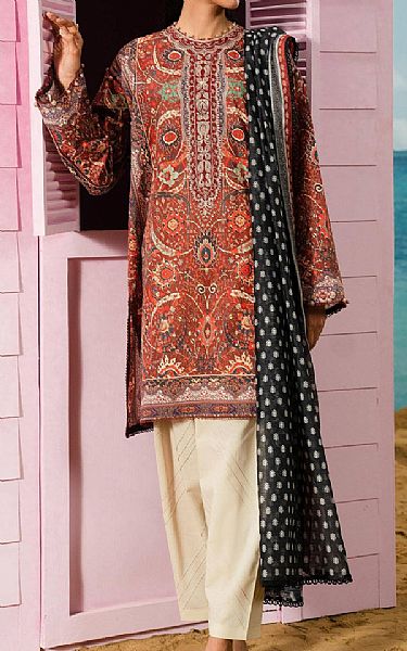 Sana Safinaz Pale Carmine Lawn Suit (2 pcs) | Pakistani Lawn Suits- Image 1