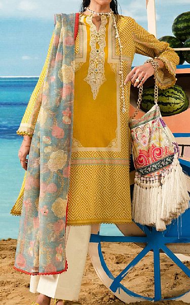 Sana Safinaz Mustard Lawn Suit | Pakistani Lawn Suits- Image 1