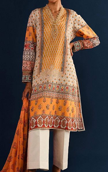 Sana Safinaz Orange Lawn Suit | Pakistani Lawn Suits- Image 1