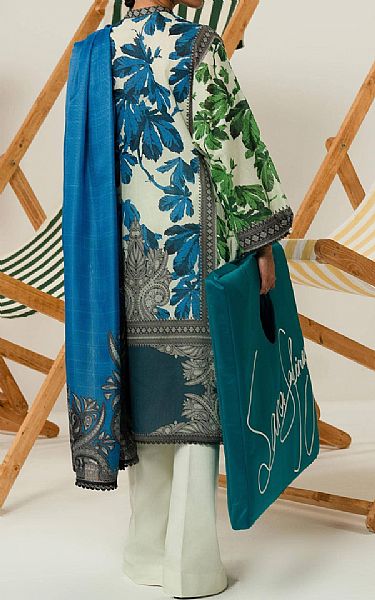 Sana Safinaz Grey/Blue Lawn Suit (2 pcs) | Pakistani Lawn Suits- Image 2