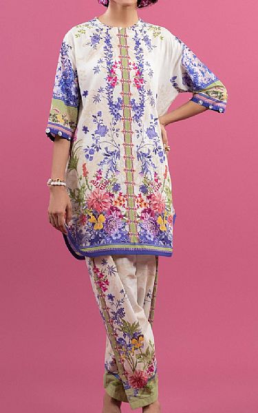 Sana Safinaz Off White Lawn Suit (2 pcs) | Pakistani Lawn Dress in USA- Image 1
