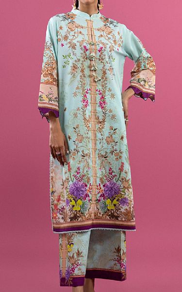 Sana Safinaz Light Blue Lawn Suit (2 pcs) | Pakistani Lawn Dress in USA- Image 1