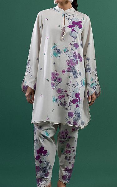 Sana Safinaz Light Grey Lawn Suit (2 pcs) | Pakistani Lawn Dress in USA- Image 1