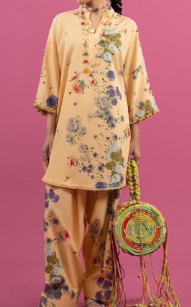 Sana Safinaz Light Peach Lawn Suit (2 pcs) | Pakistani Lawn Dress in USA- Image 1