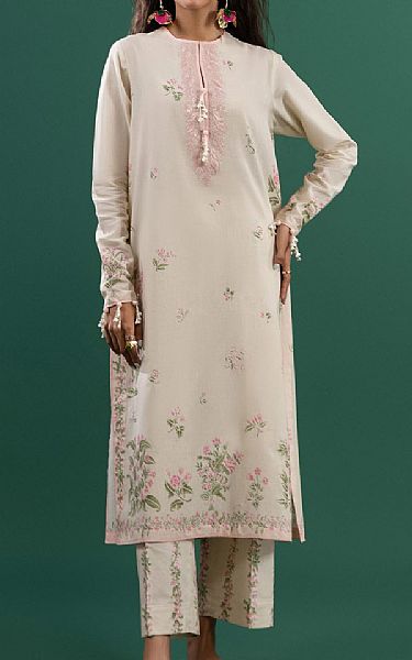 Sana Safinaz Ivory Lawn Suit (2 pcs) | Pakistani Lawn Dress in USA- Image 1