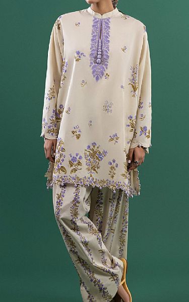 Sana Safinaz Ivory Lawn Suit (2 pcs) | Pakistani Lawn Dress in USA- Image 1