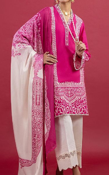 Sana Safinaz Magenta Lawn Suit (2 pcs) | Pakistani Lawn Dress in USA- Image 1