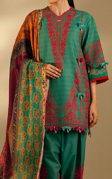 Sana Safinaz Sea Green Dobby Suit | Pakistani Lawn Dress in USA- Image 2