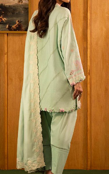 Sana Safinaz Sage Green Slub Suit | Pakistani Winter Dresses in USA- Image 2