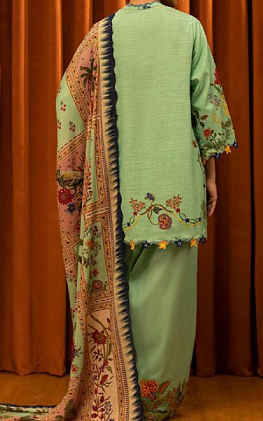 Sana Safinaz Light Green Slub Suit | Pakistani Winter Dresses in USA- Image 2