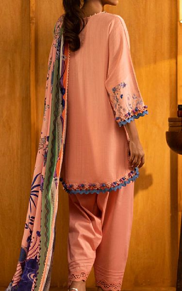 Sana Safinaz Light Salmon Slub Suit | Pakistani Winter Dresses in USA- Image 2