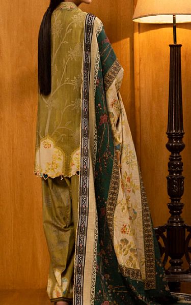 Sana Safinaz Olive Linen Suit | Pakistani Winter Dresses in USA- Image 2