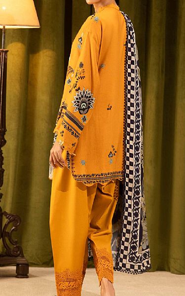 Sana Safinaz Orange Linen Suit | Pakistani Winter Dresses in USA- Image 2