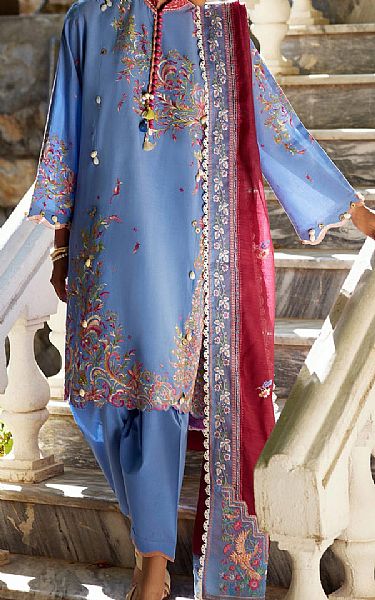 Sana Safinaz Blue Lawn Suit | Pakistani Lawn Dress in USA- Image 1