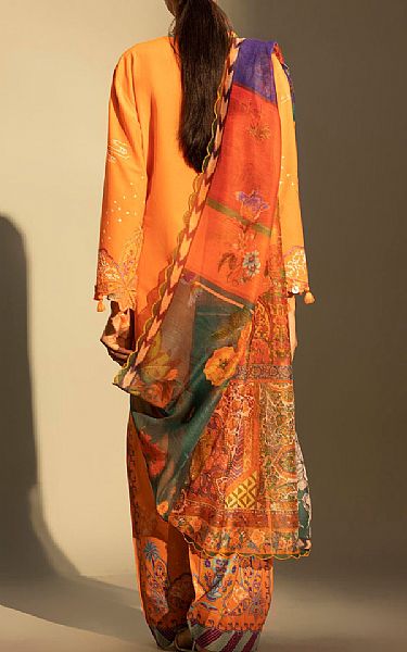 Sana Safinaz Orange Lawn Suit | Pakistani Lawn Dress in USA- Image 2