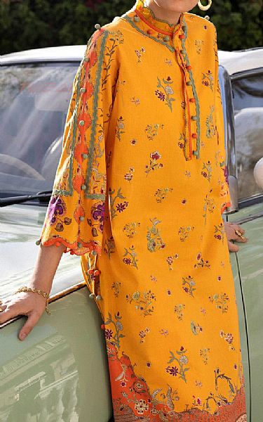 Sana Safinaz Orange Lawn Suit (2 pcs) | Pakistani Lawn Dress in USA- Image 2