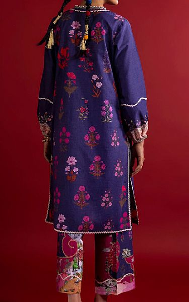 Sana Safinaz Navy Blue Lawn Suit (2 pcs) | Pakistani Lawn Dress in USA- Image 2