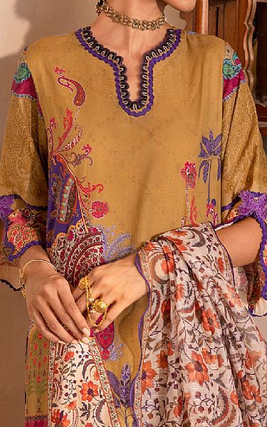 Sana Safinaz Sand Gold/Off White Lawn Suit | Pakistani Lawn Dress in USA- Image 2
