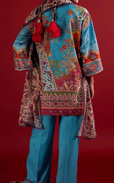 Sana Safinaz Turquoise Lawn Suit | Pakistani Lawn Dress in USA- Image 2