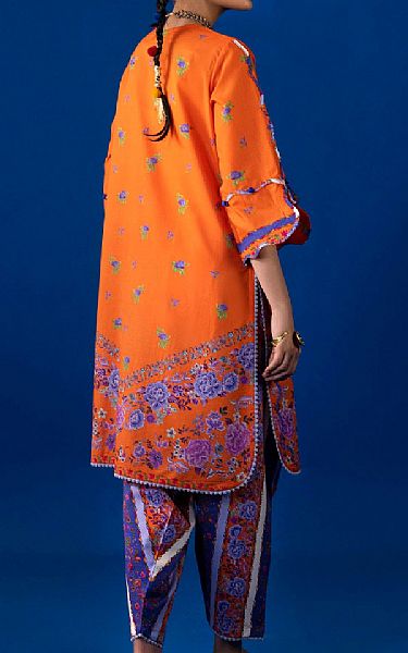 Sana Safinaz Bright Orange Lawn Suit (2 pcs) | Pakistani Lawn Dress in USA- Image 2