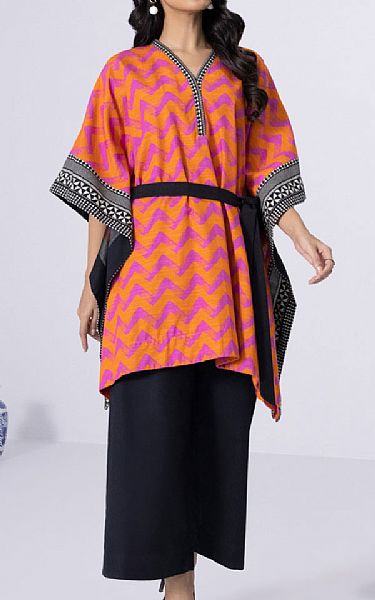 Sapphire Orange/Hot Pink Khaddar Kurti | Pakistani Dresses in USA- Image 1