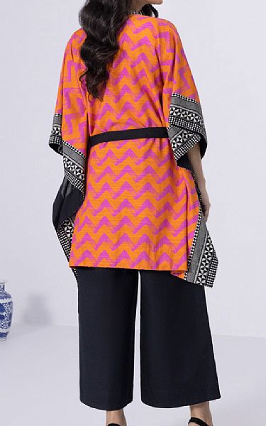 Sapphire Orange/Hot Pink Khaddar Kurti | Pakistani Dresses in USA- Image 2