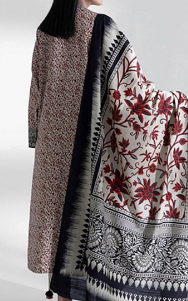 Sapphire Off-white/Red Khaddar Suit | Pakistani Dresses in USA- Image 2