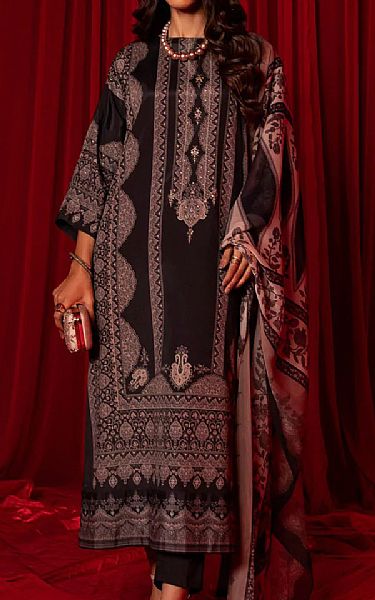 Sapphire Black Satin Suit | Pakistani Dresses in USA- Image 1