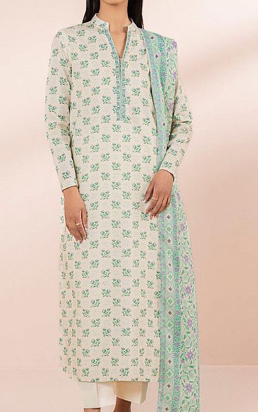 Sapphire Ivory/Turquoise Lawn Suit (2 Pcs) | Pakistani Lawn Suits- Image 1
