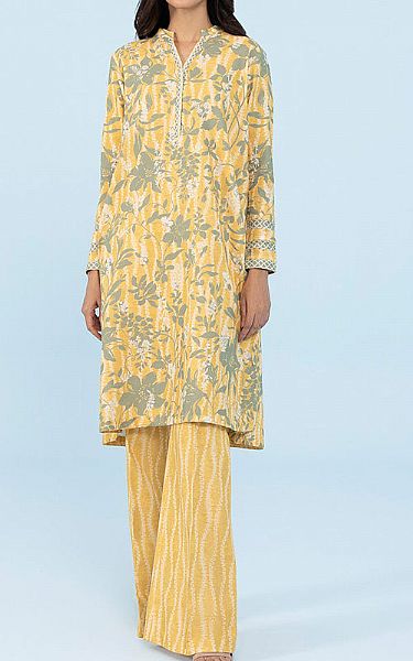 Sapphire Sand Gold Khaddar Suit (2 Pcs) | Pakistani Winter Dresses- Image 1