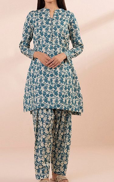 Sapphire Teal Lawn Suit (2 Pcs) | Pakistani Lawn Suits- Image 1