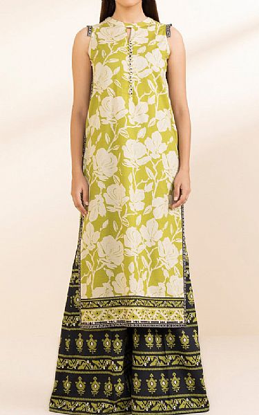 Sapphire Lime Green/Off White Dobby Suit (2 pcs) | Pakistani Winter Dresses in USA- Image 1