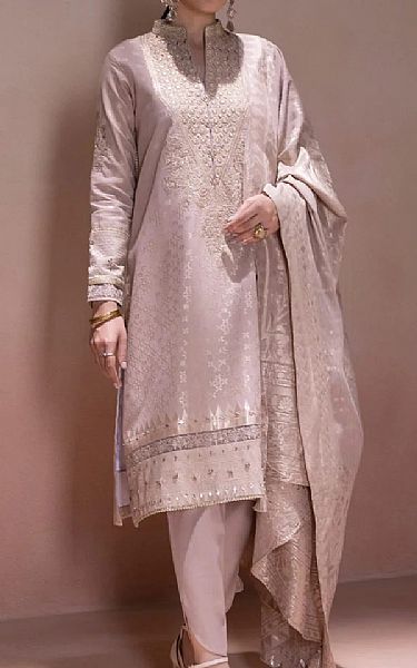 Sapphire Beige Jacquard Suit | Pakistani Dresses in USA- Image 1
